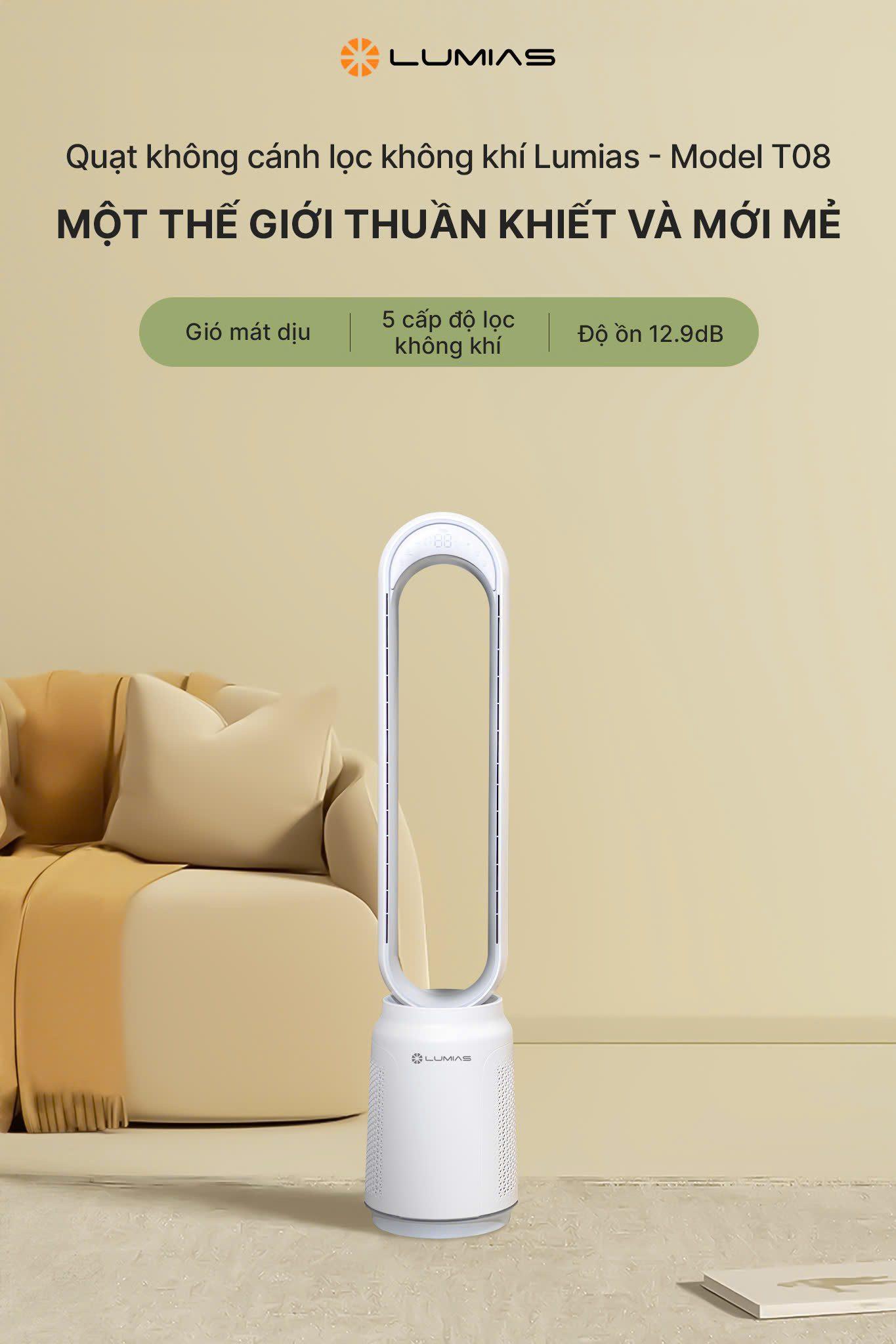 Quạt không cánh Lumias T08 quạt không cánh lọc không khí – ảnh 2