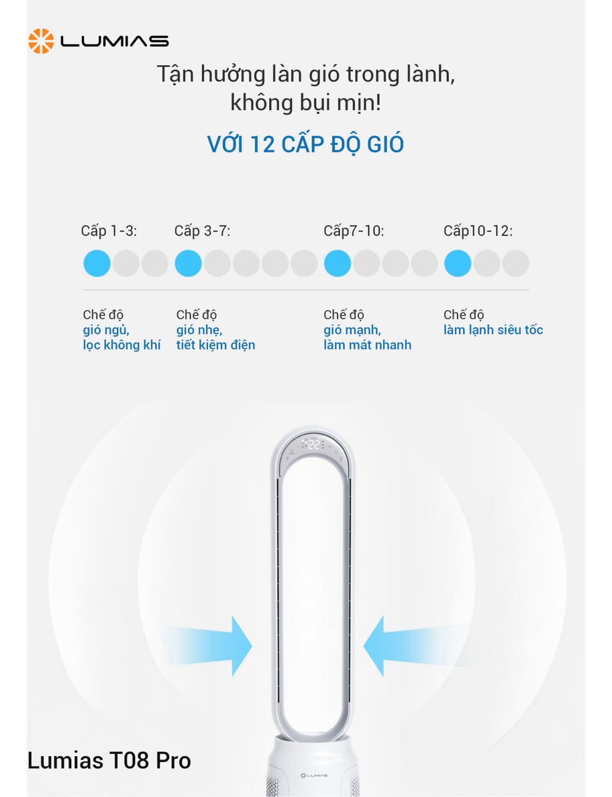 Quạt không cánh Lumias T08 Pro quạt không cánh lọc không khí – ảnh 5