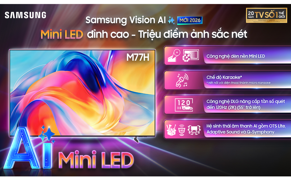 Smart AI Tivi Samsung Mini LED 4K 85 Inch UA85M77HA – ảnh 7