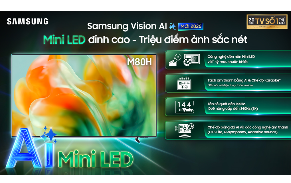 Smart AI Tivi Samsung Mini LED 4K 85 Inch UA85M80HA – ảnh 7