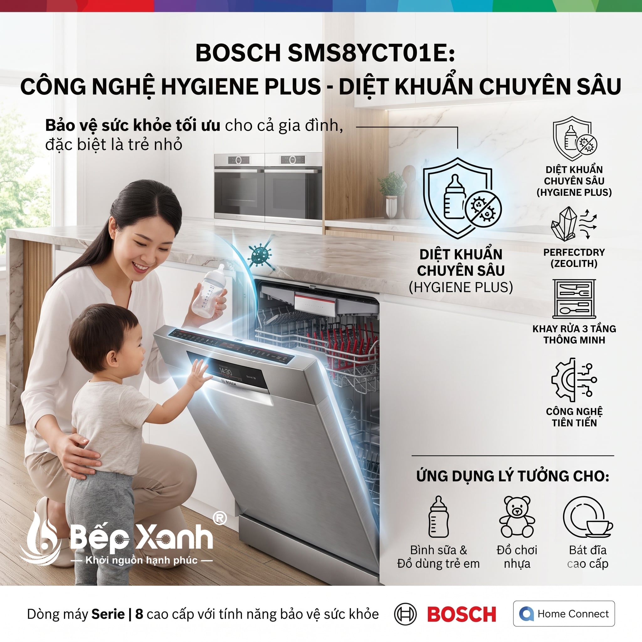 Máy rửa chén Bosch SMS8YCI01E độc lập series 8, đỉnh cao, sấy Zeolith – ảnh 4