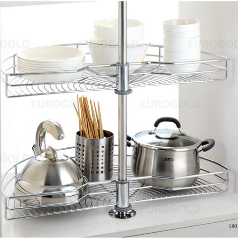 Mâm xoay 180 độ Eurogold TR180A - Inox mạ crom, 80cm
