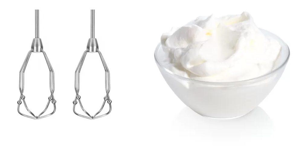 Bộ phụ kiện inox 2 + 2 – Đồ gia dụng Bosch MFQ40301 Máy Đánh Trứng Cầm Tay Beige