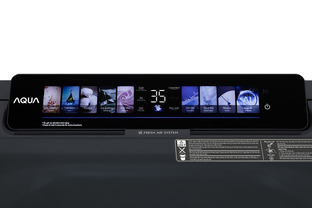 Máy giặt Aqua AWM12-BSR1K(BU) - bảng điều khiển và tiện ích Máy giặt Aqua AWM12-BSR1K(BU) - bảng điều khiển và tiện ích
