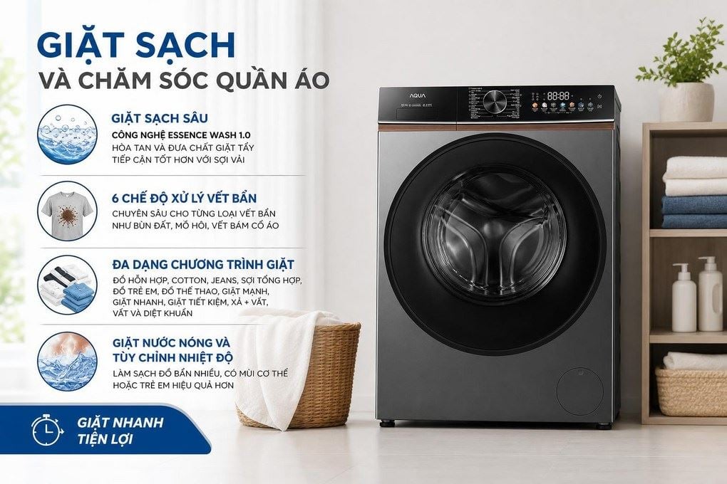 Công nghệ trên máy giặt Aqua AW95-BP4657M(B) Công nghệ trên máy giặt Aqua AW95-BP4657M(B)