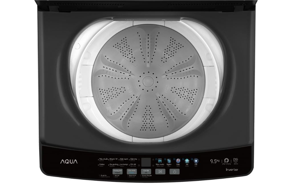 Máy giặt Aqua AWM95-B316L(B) - bảng điều khiển và tiện ích