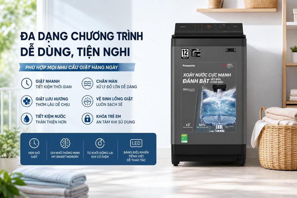 Máy giặt Panasonic NA-FJ100X1DV - chi tiết Máy giặt Panasonic NA-FJ100X1DV - chi tiết