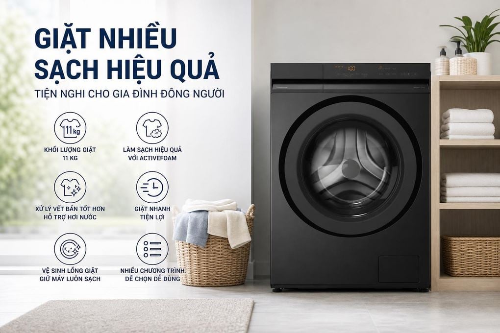 Panasonic NA-22VDG1BVT cửa trước (lồng ngang) Panasonic NA-22VDG1BVT cửa trước (lồng ngang)