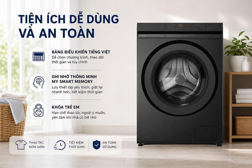 Công nghệ trên máy giặt Panasonic NA-22VDG1BVT Công nghệ trên máy giặt Panasonic NA-22VDG1BVT