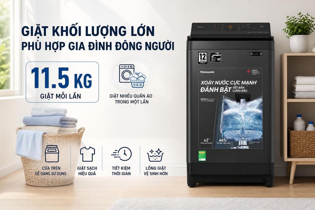 Máy giặt Panasonic NA-FJ115X1BV - chi tiết Máy giặt Panasonic NA-FJ115X1BV - chi tiết