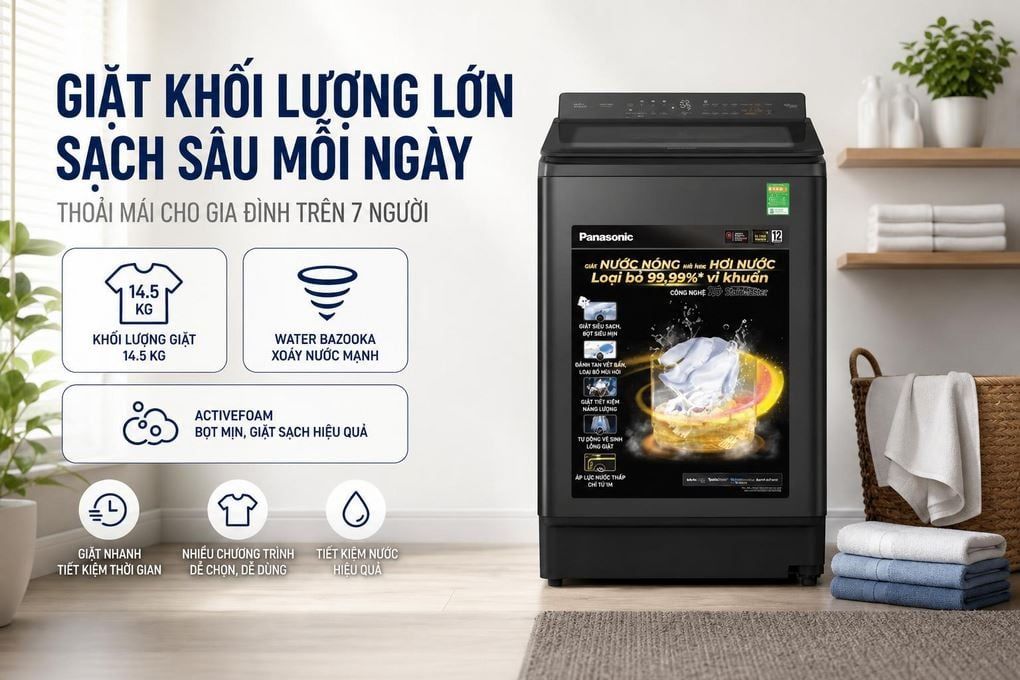 Máy giặt Panasonic Inverter 14.5 Kg NA-FD145V3BV
