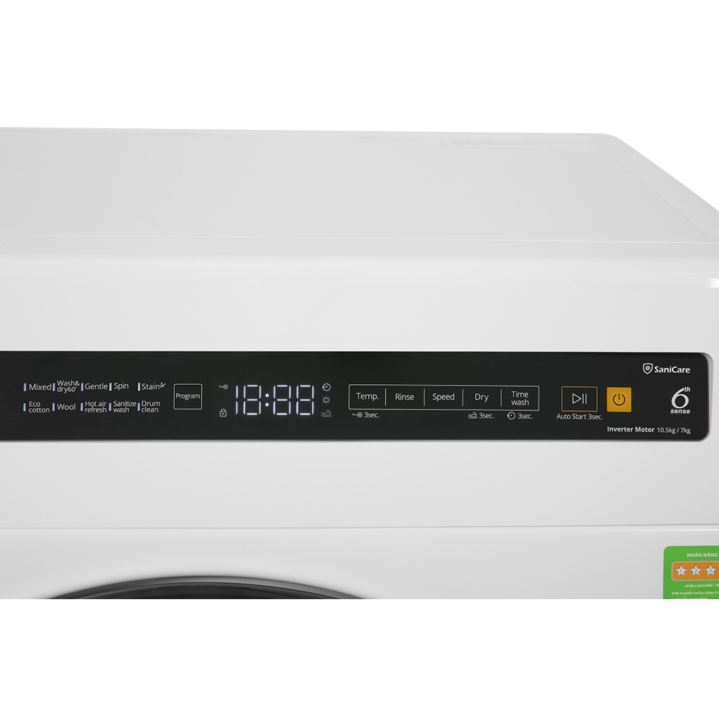 Máy giặt sấy Whirlpool Inverter 10.5/7 kg WWEB10702FW – ảnh 5