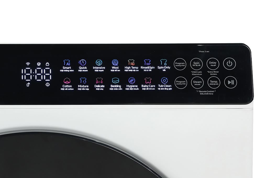 Máy giặt Xiaomi WM090MJA08VN - bảng điều khiển và tiện ích Máy giặt Xiaomi WM090MJA08VN - bảng điều khiển và tiện ích