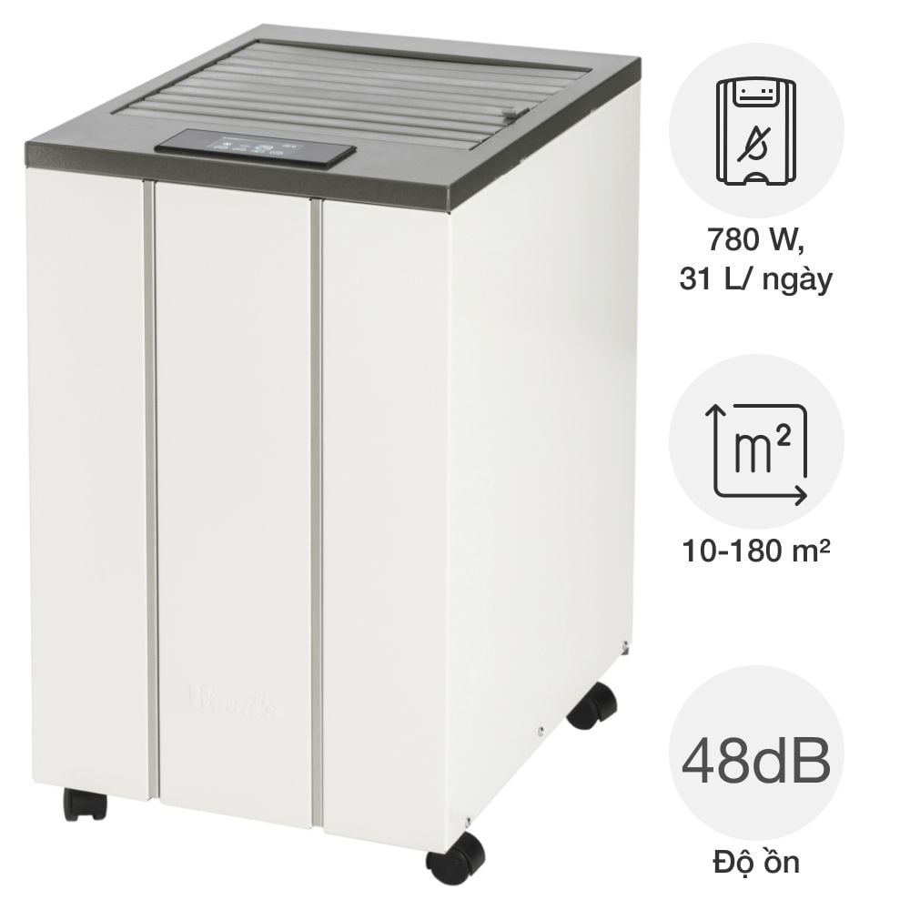 Máy hút ẩm kèm lọc không khí Wood’s LD48Pro+