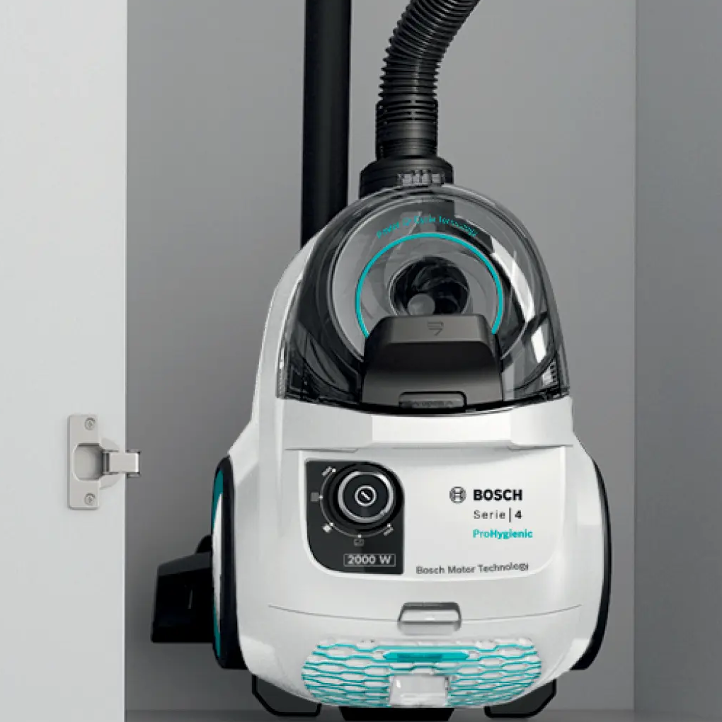 Máy hút bụi Bosch BGS21WHYG dạng hộp trong không gian sống