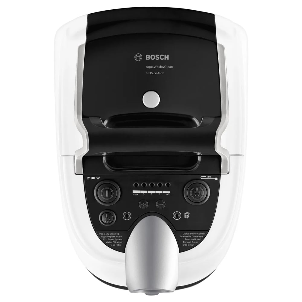 Bình 5 lít và 1,5 lít nước sạch – Máy hút bụi Bosch BWD421PRO dạng hộp Series 4