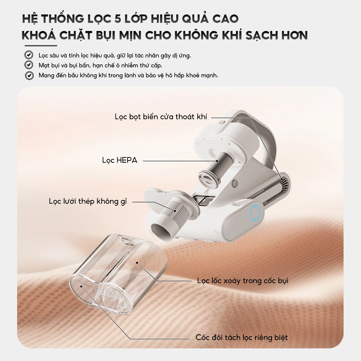 Máy hút bụi đệm giường Aqua ASM-Y201(W) - Màu Trắng – ảnh 7
