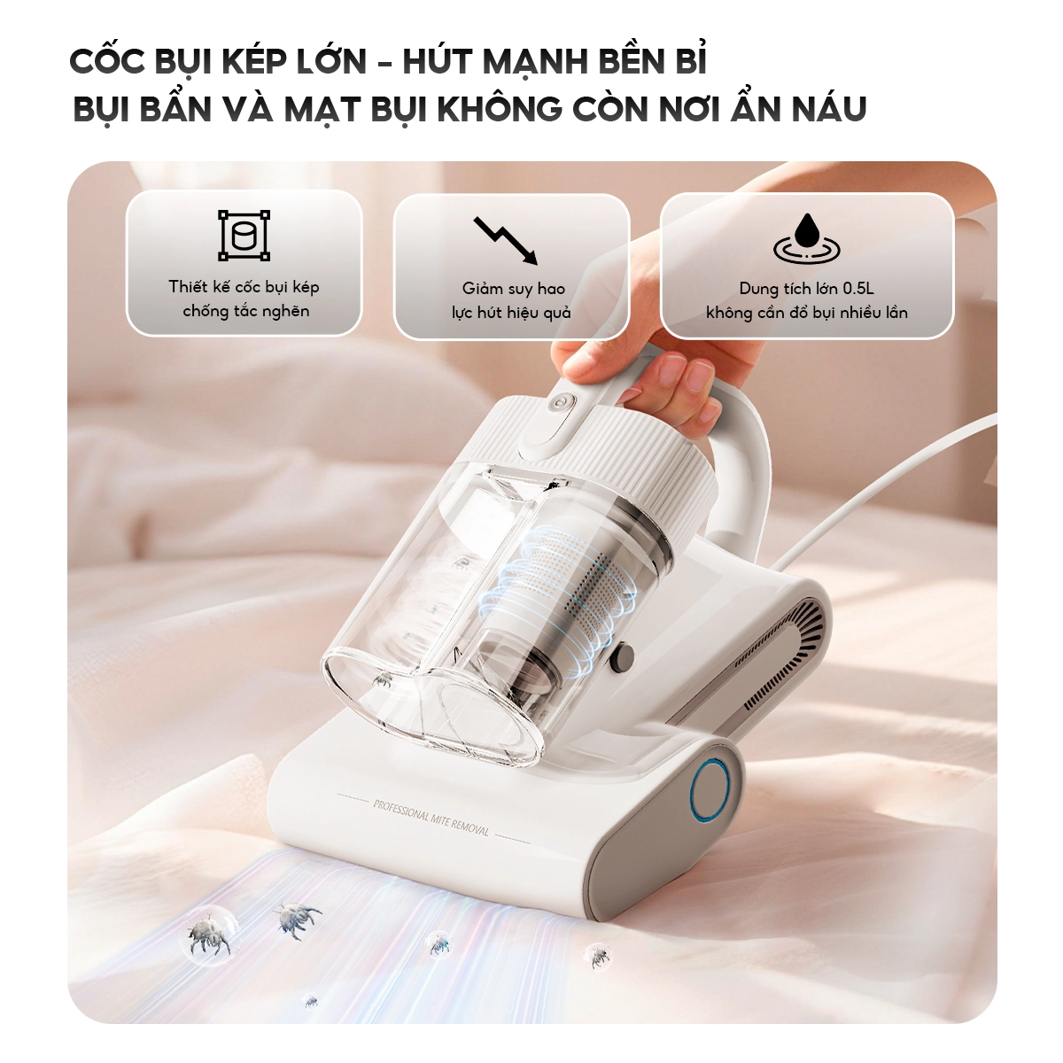 Máy hút bụi đệm giường Aqua ASM-Y201(W) - Màu Trắng – ảnh 8