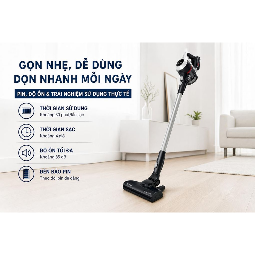 Chổi AllFloor Power – Máy hút bụi Bosch BCS61113 không dây