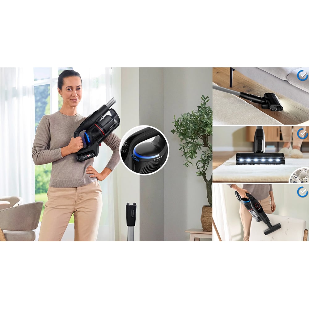 Pin Power For All tới 60 phút – Máy hút bụi Bosch BCS931BQC không dây Unlimited 9