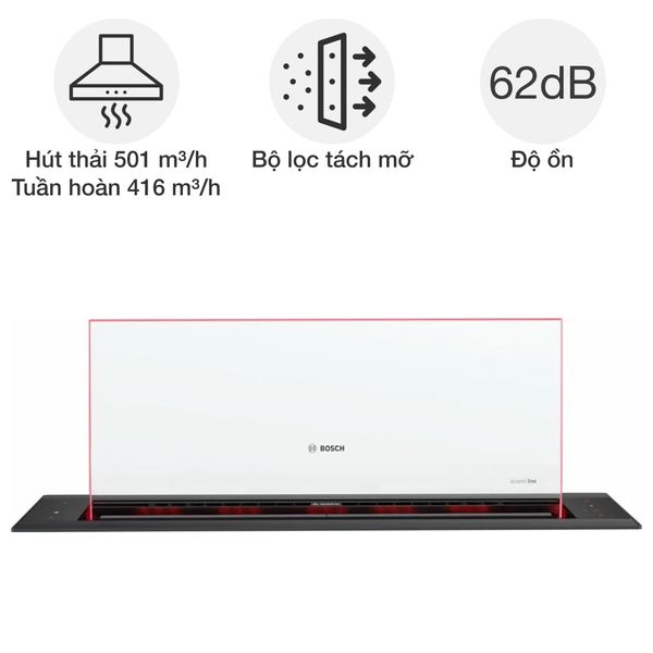 Máy hút mùi Bosch DDW88MM66 âm bàn series 8 Accent Line