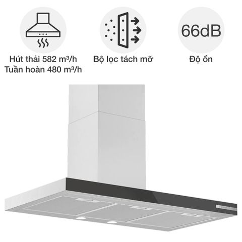 Máy hút mùi Bosch DWB97BK61T áp tường Series 4