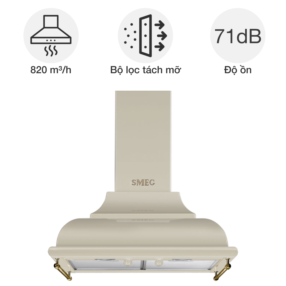 Máy hút mùi áp tường Smeg Cortina KC16