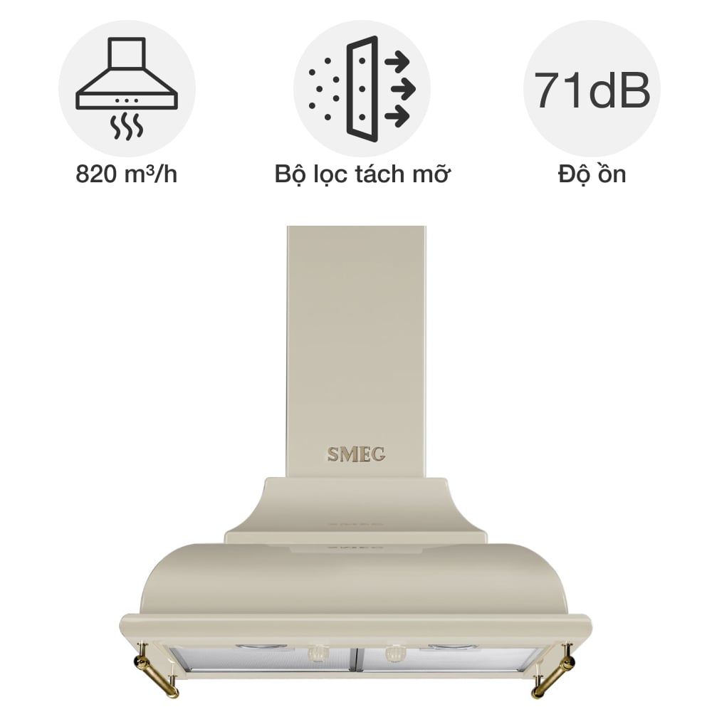 Máy hút mùi áp tường Smeg Cortina KC16