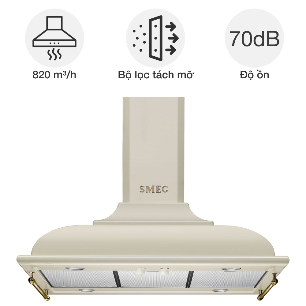 Máy hút mùi đảo Smeg Cortina KCI19