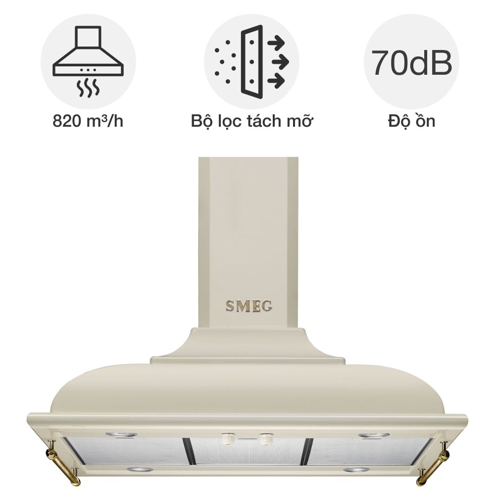 Máy hút mùi đảo Smeg Cortina KCI19