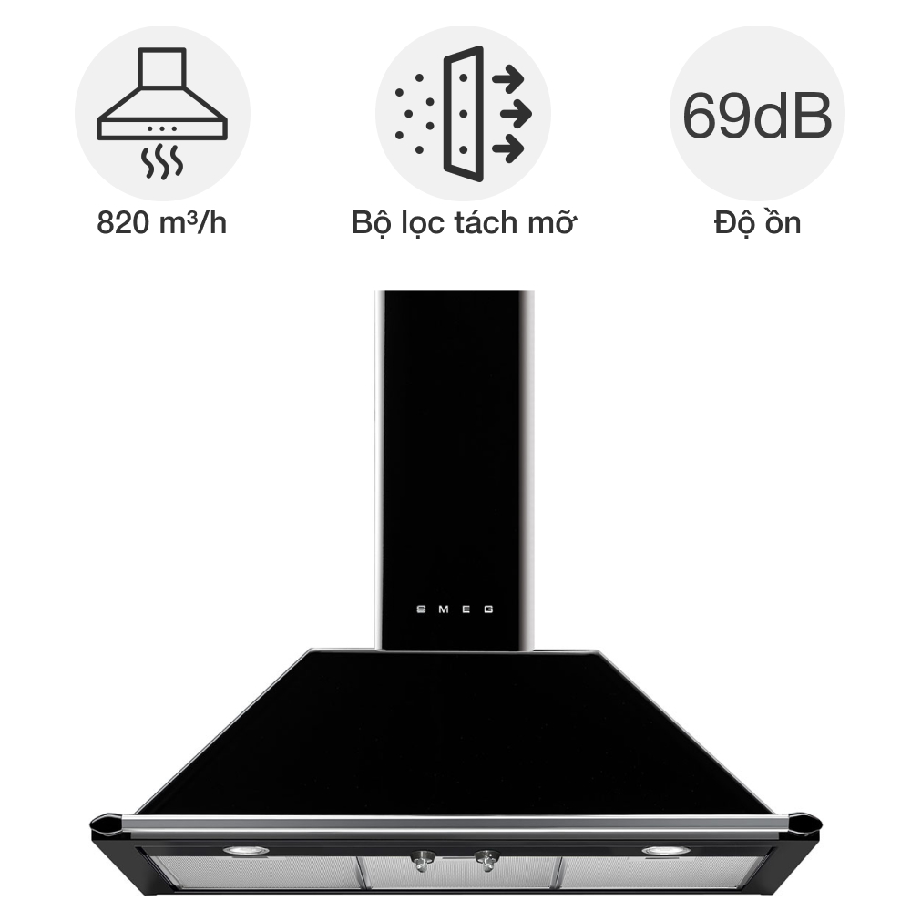 Máy hút mùi áp tường Smeg Victoria KT90