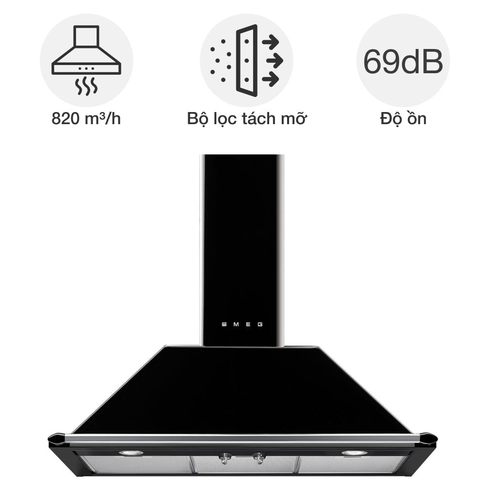 Máy hút mùi áp tường Smeg Victoria KT90