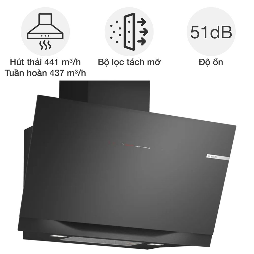 Máy hút mùi áp tường Bosch DWK91LT60 Series 8