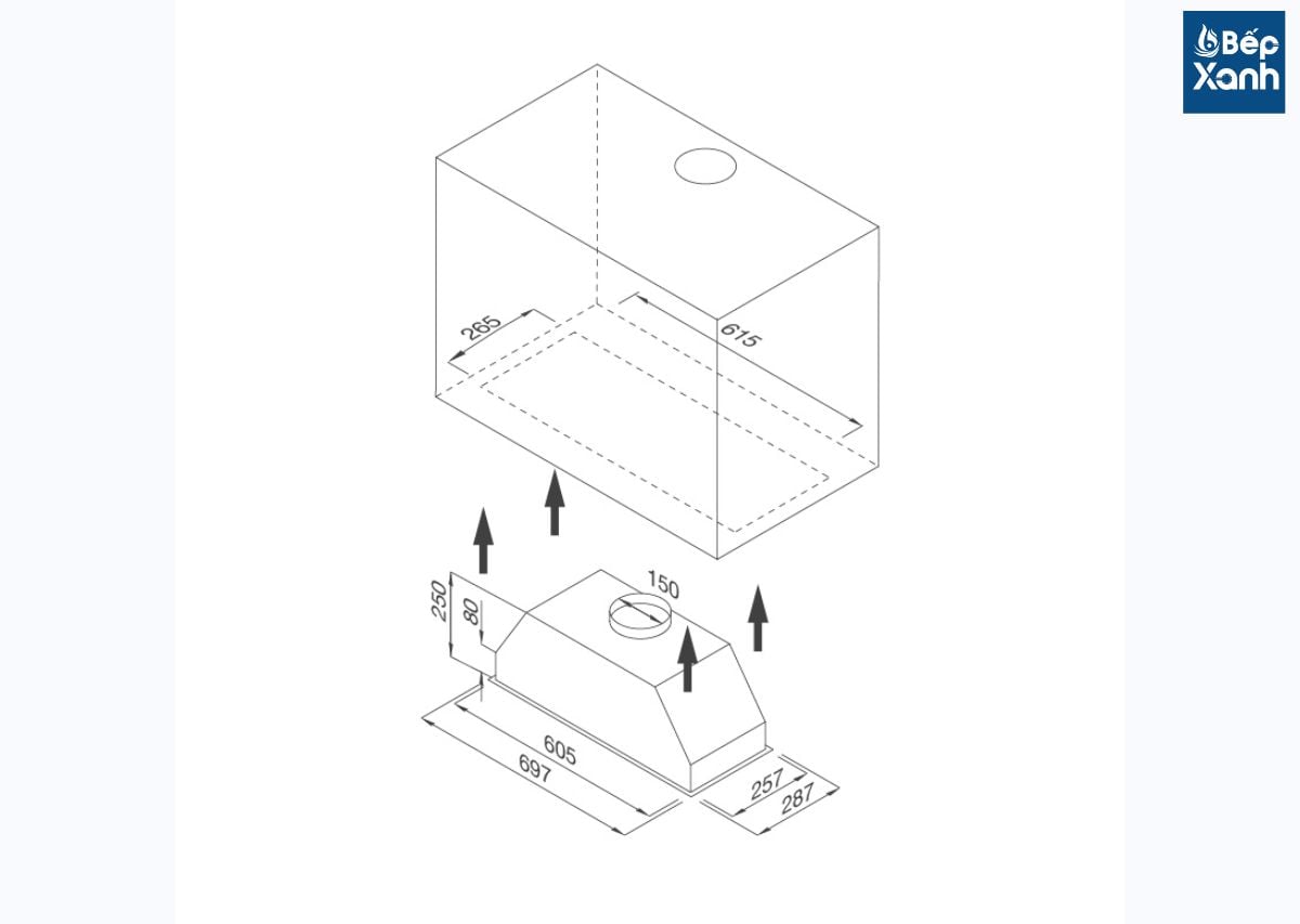 Máy hút mùi âm tủ Malloca MH 600GT/ Màu đen/ Dạng Hidden – ảnh 8