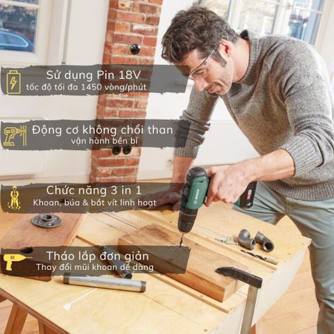 Phụ kiện Bosch KHOANPIN18V Máy Khoan Và Bắt Vít Không Dây Universal Drill 18