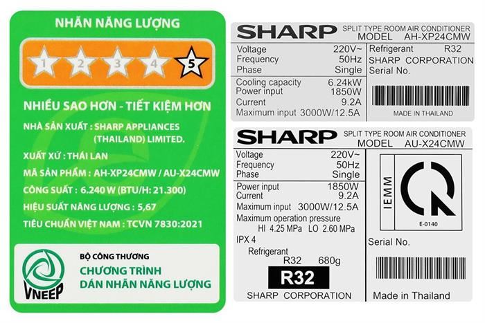 Máy lạnh Sharp Inverter 2.5 HP AH-XP24CMW – ảnh 7