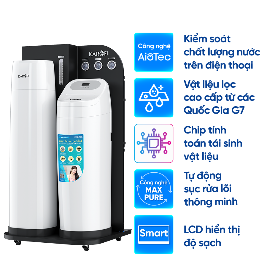  Lọc tổng trung tâm cao cấp Karofi WHF - E666 