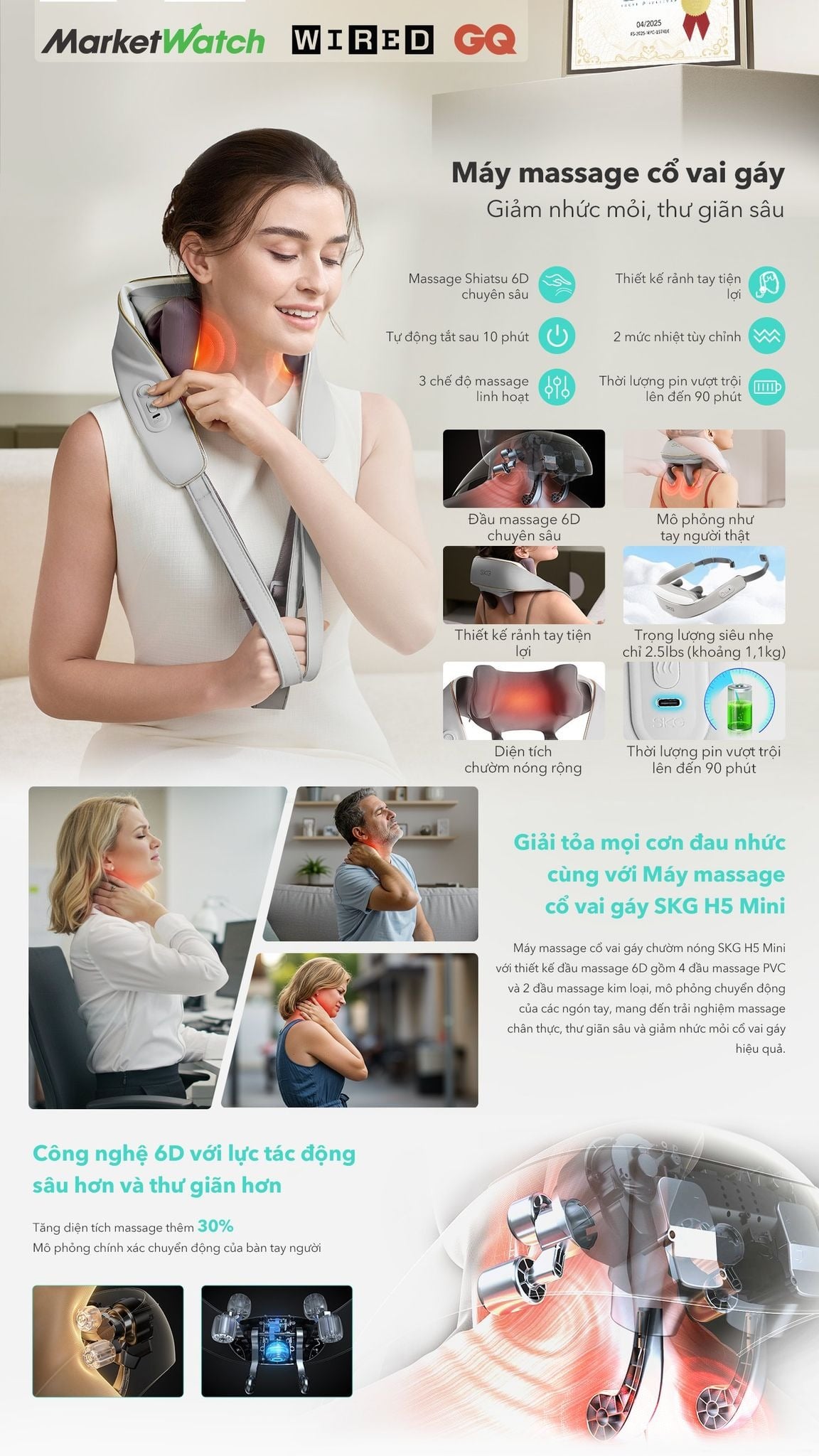 Máy massage cổ vai gáy SKG H5 Mini – ảnh 4