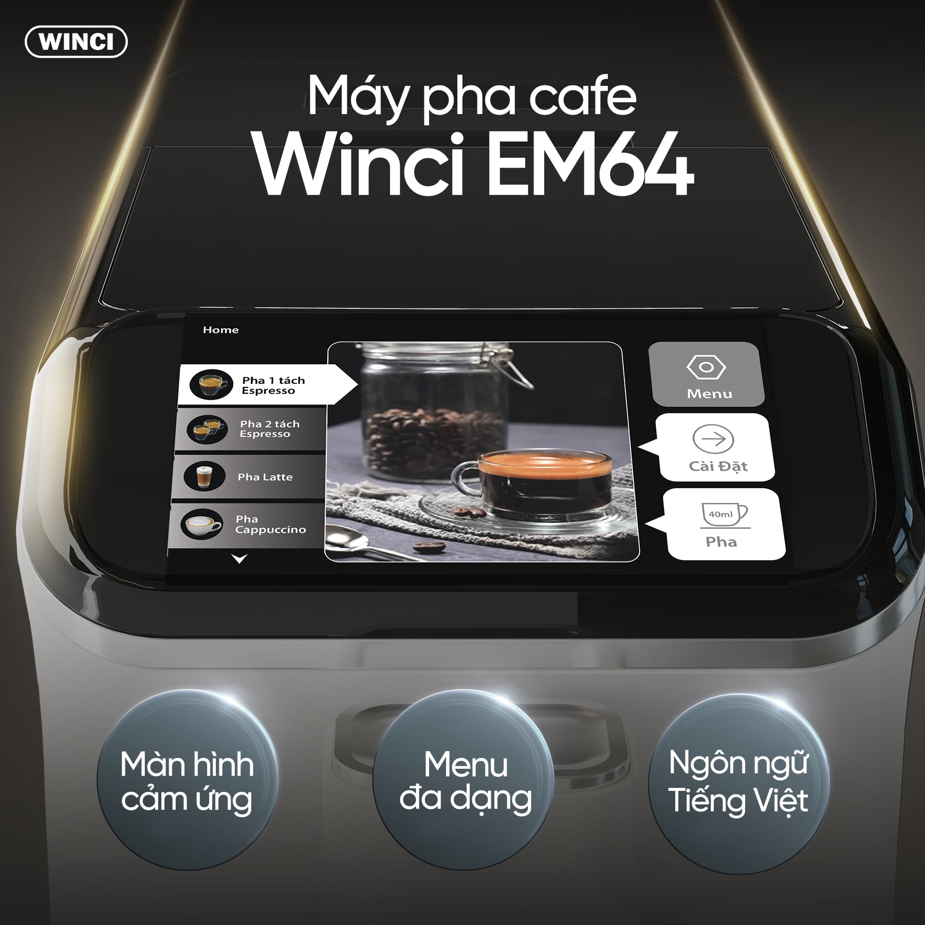 Máy Pha Cà Phê Espresso Winci EM64 – ảnh 3