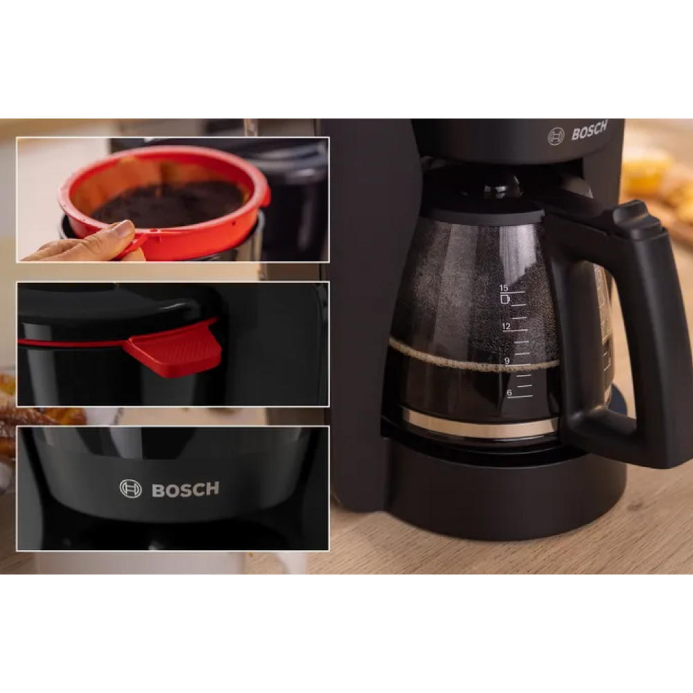 Ngưng nhỏ giọt khi tháo bình – Đồ gia dụng Bosch TKA3M Máy pha cafe nhỏ giọt