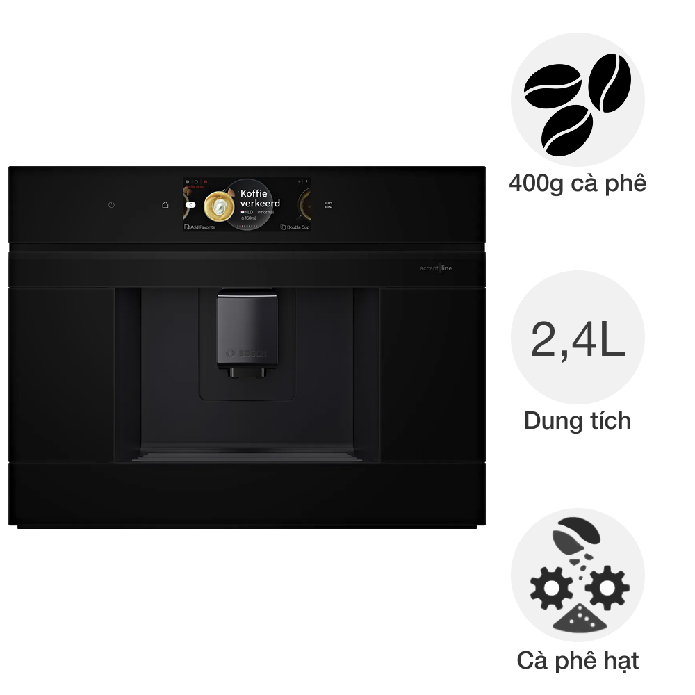Máy pha cafe tự động Bosch CTL9181B0 Series 8 Accent Line