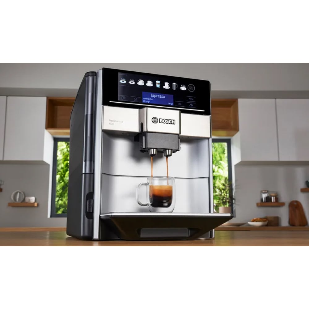 Hơn 10 món chỉ một chạm – Đồ gia dụng Bosch TIS65621RW Máy pha cafe tự động Vero Barista 600 Silver
