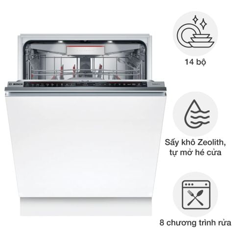 Máy rửa chén Bosch SMD8TCX01E âm tủ Series 8