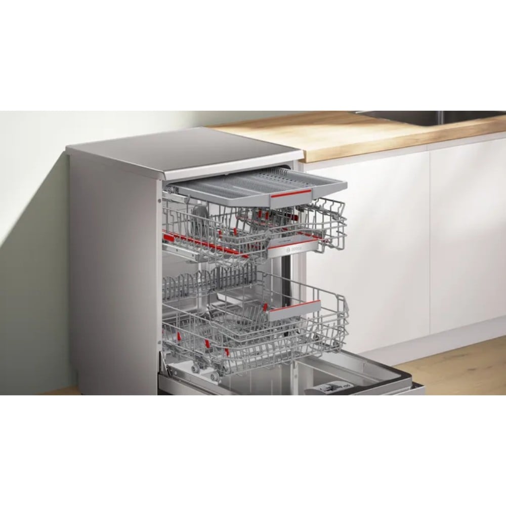 Êm chỉ 40dB – Máy rửa chén Bosch SMS6ECI04E Series 6 Độc Lập 60cm Inox Bạc