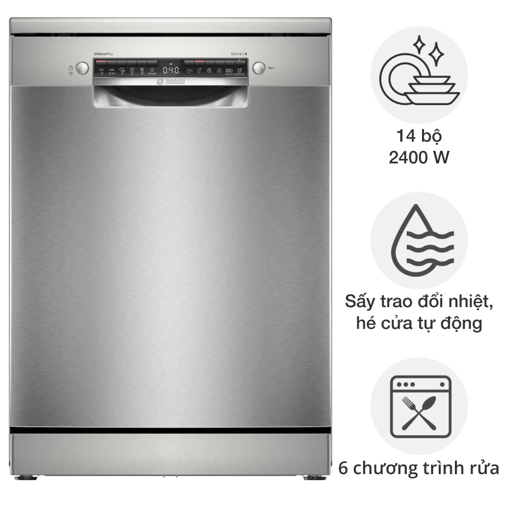 Máy rửa bát độc lập Bosch SMS4EMI01E Series 4