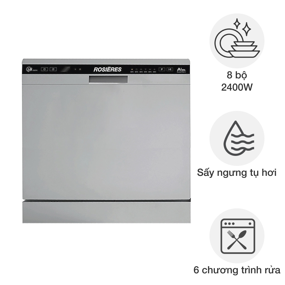 Máy rửa bát độc lập Compact Mini Rosières RDCP 8S-04