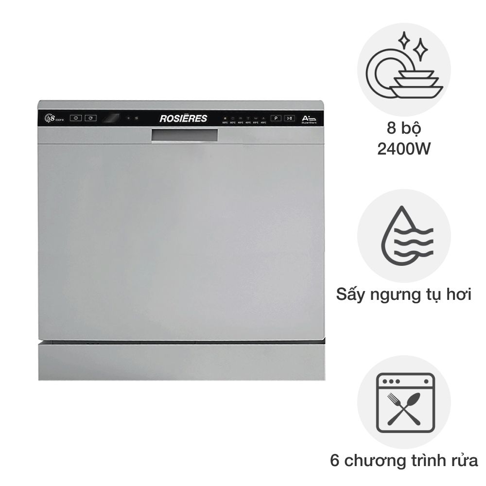 Máy rửa bát độc lập Compact Mini Rosières RDCP 8S-04