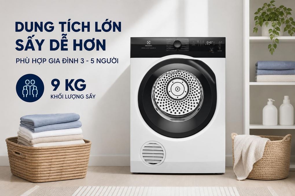 Máy sấy Electrolux EDV904H3EC - lồng sấy Máy sấy Electrolux EDV904H3EC - lồng sấy