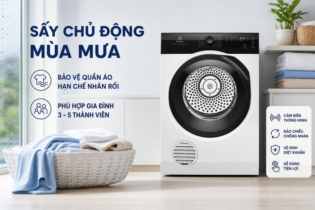 Máy sấy Electrolux EDV904H3EC Máy sấy Electrolux EDV904H3EC
