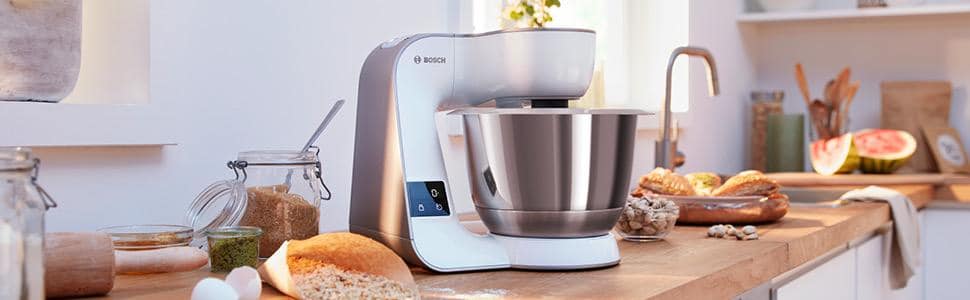 Âu thép 3,9 lít – Đồ gia dụng Bosch MUM5XW20 Máy Trộn Bột Đa Năng